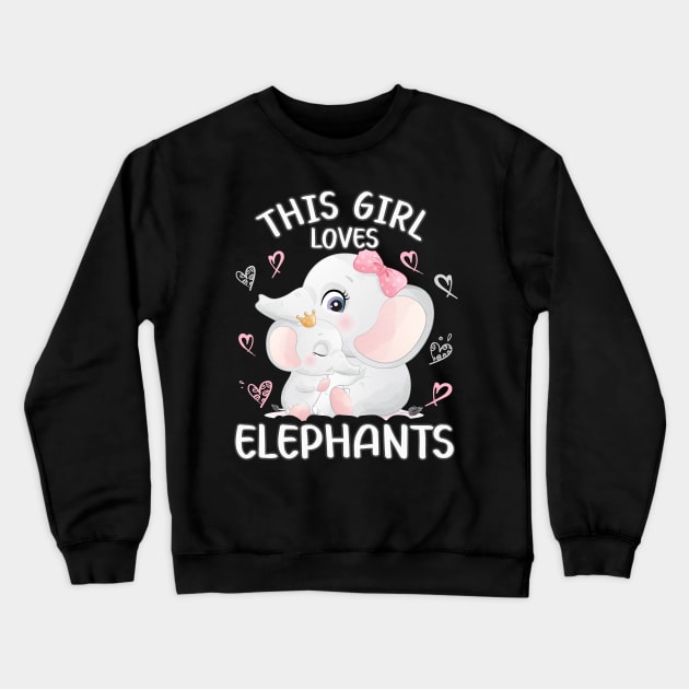 Mama Elephant Baby This Girl Loves Elephants Crewneck Sweatshirt by WoollyWonder